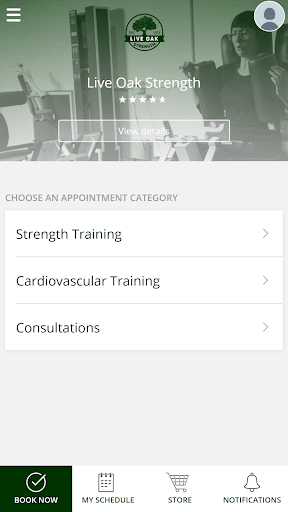 Android application Live Oak Strength screenshort