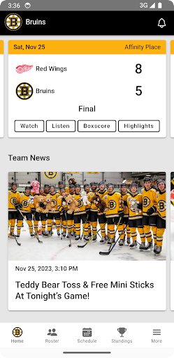 Android application Estevan Bruins Official App screenshort