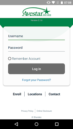 Android application Avestar Credit Union screenshort