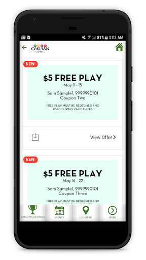 Oaklawn Rewards Screen 2