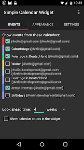 Simple Calendar Widget Screenshot