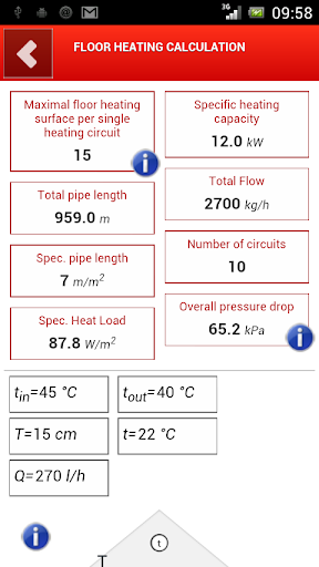 HERZ FBH - Floor Heating Calc Screen 3
