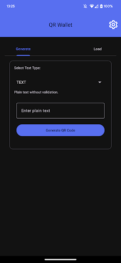 Android application QR Wallet screenshort