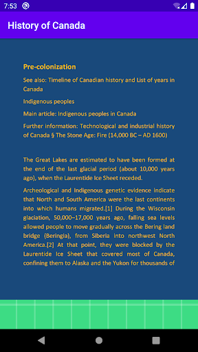 History of Canada - Handbook Screen 3