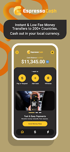 Android application Espresso Cash screenshort