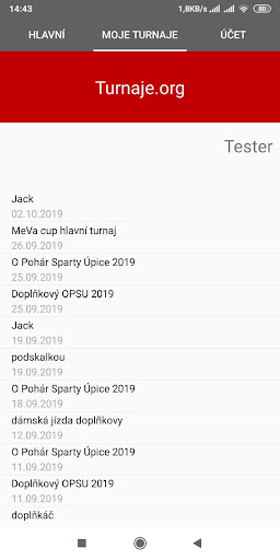 Android application Turnaje.org screenshort