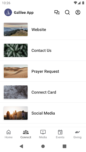 Galilee Church App Screen 2