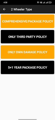 Insurance Premium Calculator Screen 2