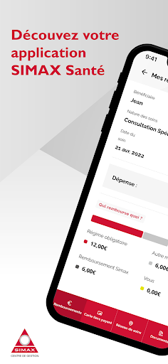 Android application Complémentaire santé Simax screenshort