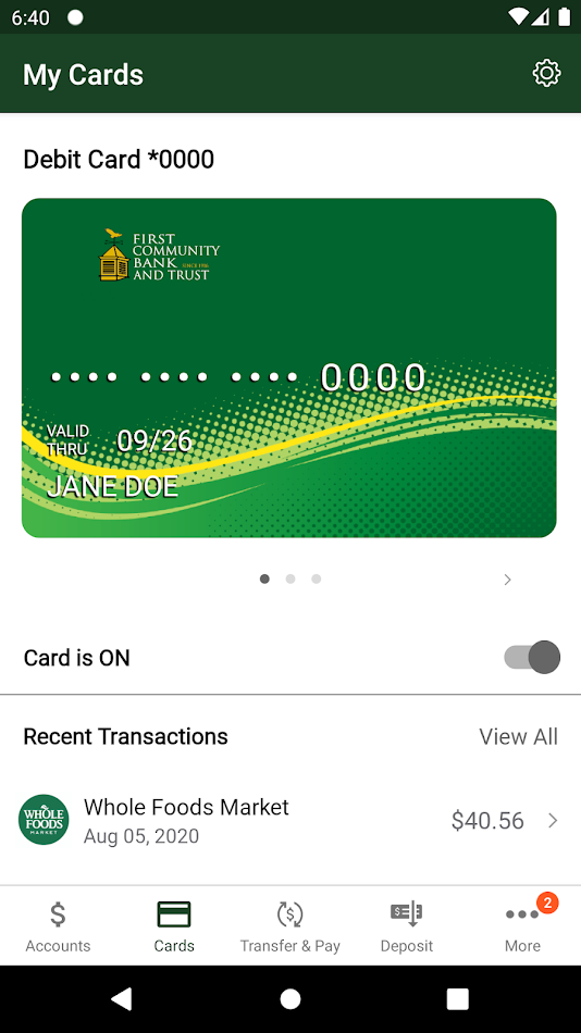 #6. First eBanc Mobile (Android) di: First Community Bank and Trust