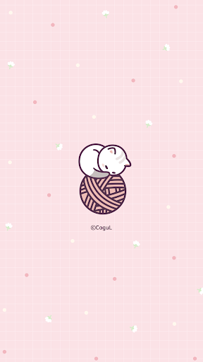 Android application 카카오톡 테마 - 화이트 페르시안 냥이 털실 screenshort