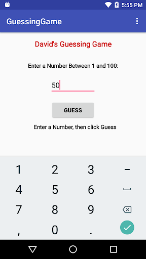 GuessingGame Screen 2