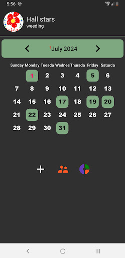 Android application Events Manager screenshort