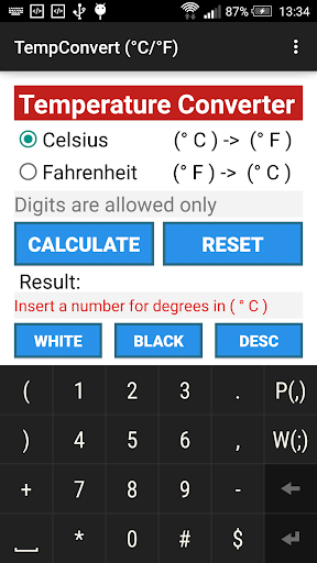 TempConvert (°C/°F) Screenshot 2 - AppWisp.com