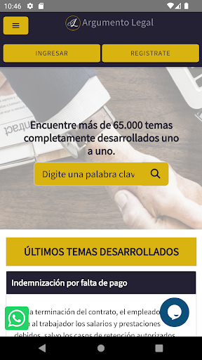 Android application Argumento Legal screenshort