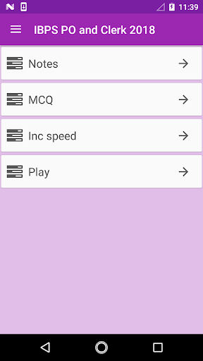 Android application IBPS PO and Clerk 2018 screenshort