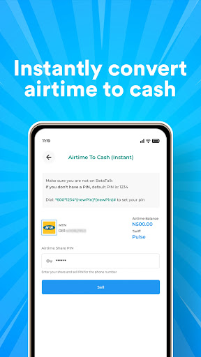 Android application AirtimeToCash screenshort