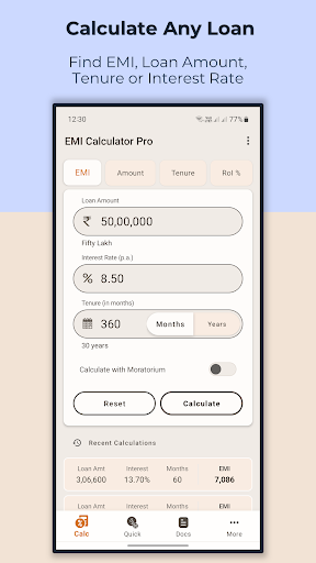EMI Calculator Pro: Loan Calc Screen 2