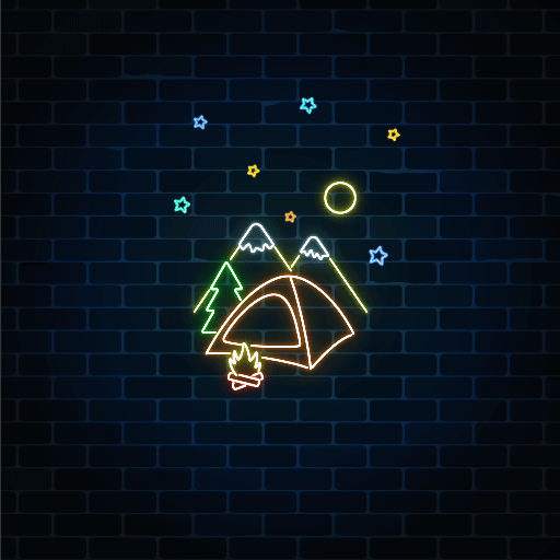 Cozy Camping Neon - Wallpaper logo