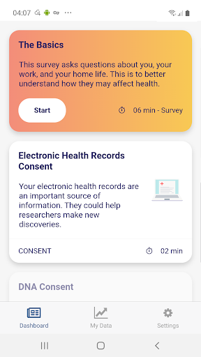 Screenshot of All of Us Research