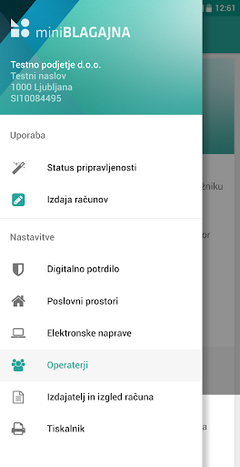 Android application miniBlagajna screenshort