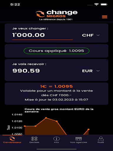 Screenshot of Change Migros