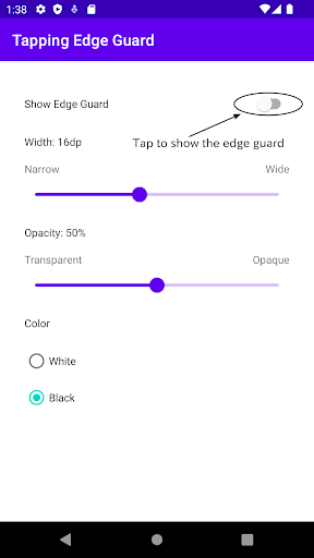 Android application Tapping Edge Guard screenshort