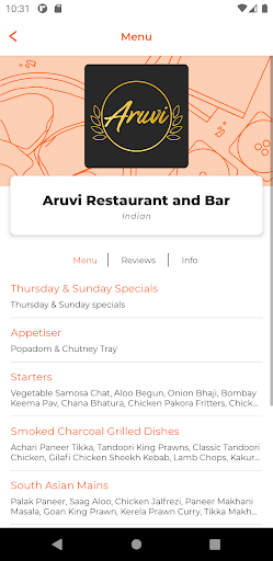 Aruvi Indian Restaurant Screen 2