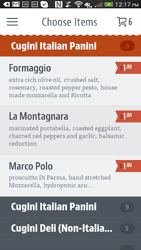 Cugini Cafe Screen 3