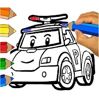 RobotCar Robot Police Paint and Learn Colors