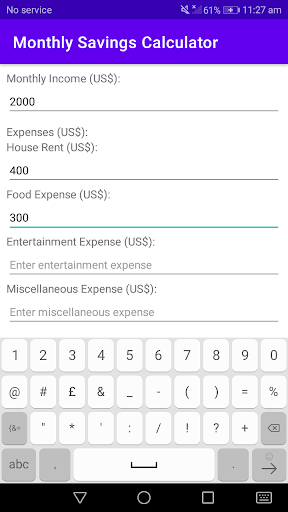 Monthly Savings Calculator Screen 3