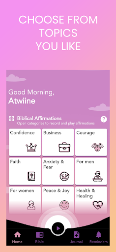 Screenshot of Daily Affirmations Bible Study