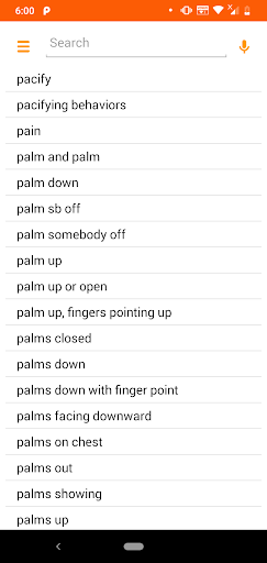 Body Language Dictionary Screen 2