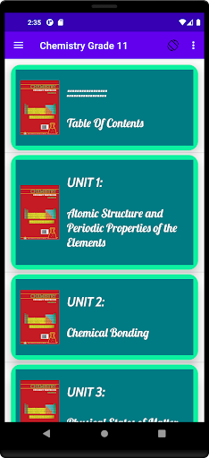 Android application Chemistry Grade 11 Textbook screenshort
