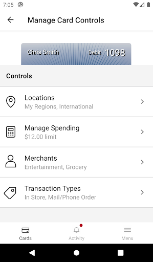 Harleysville Bank Card App Screen 3