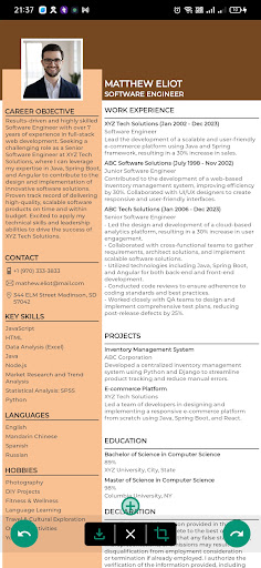 Android application Super CV - Resume Builder App screenshort