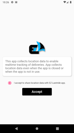 Android application Ez lastmile screenshort