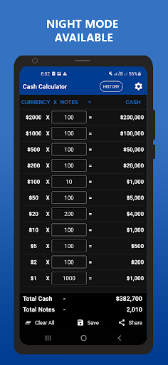 Cash count currency calculator 8