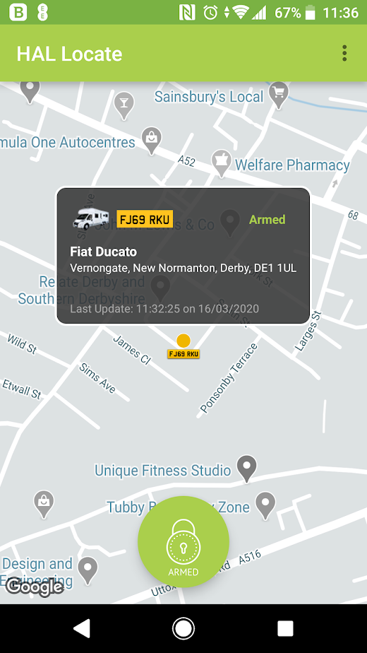 Android application HAL-Locate screenshot