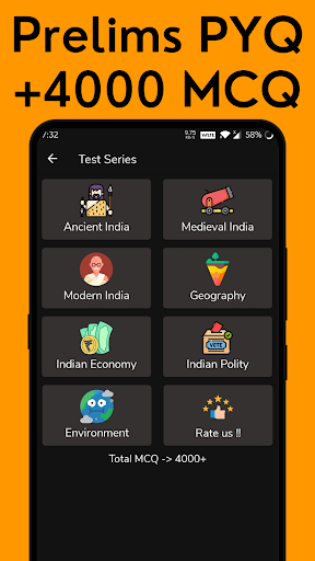 UPSC All in One : Notes + Quiz Screen 2