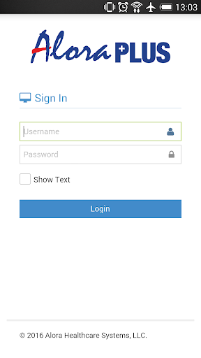 Android application Alora Plus screenshort