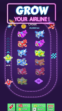 Game screenshot Merge Planes Neon Game Idle apk download