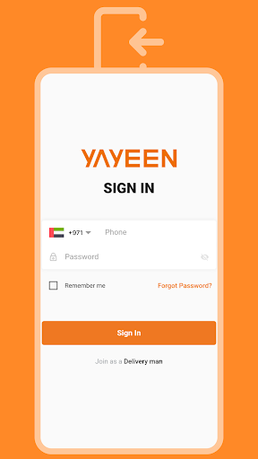 Android application Yayeen Delivery screenshort