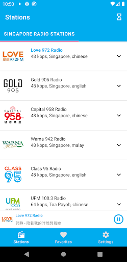 Android application Singapore Radio Stations screenshort
