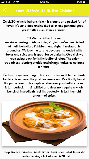 Butter Chicken Recipe Screen 3