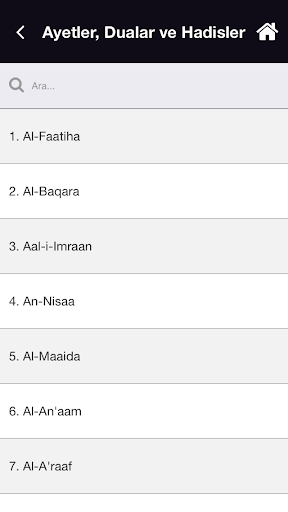 Ayetler, Dualar ve Hadisler