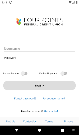 Android application Four Points FCU Card Controls screenshort