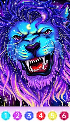 Lion paint by number-Free coloring offline gamesのおすすめ画像2