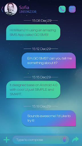 GO SMS LOVE NIGHT THEME Screen 2