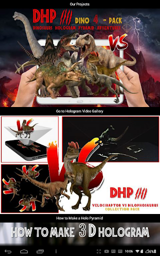 Android application DHP4 DINOSAURS HOLOGRAM HOLO screenshort